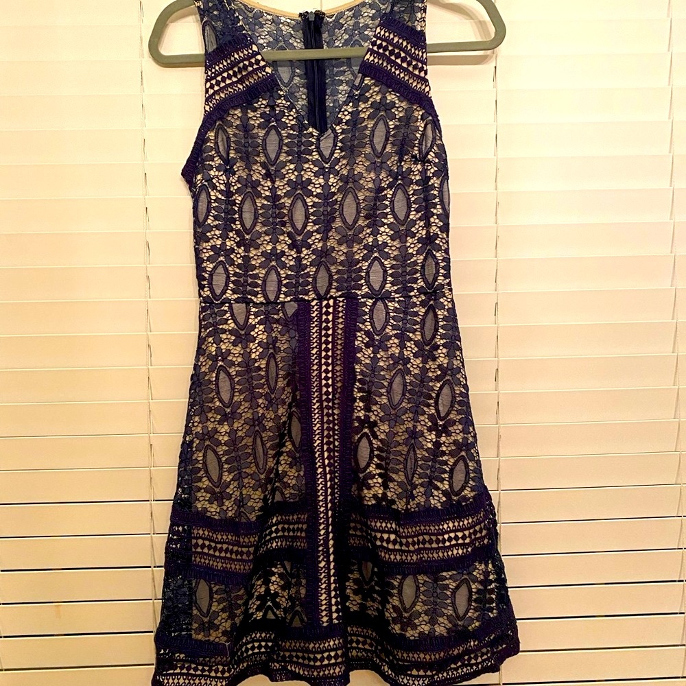 Navy blue lace dress dress from Francesca's. Brand new with tags, size small